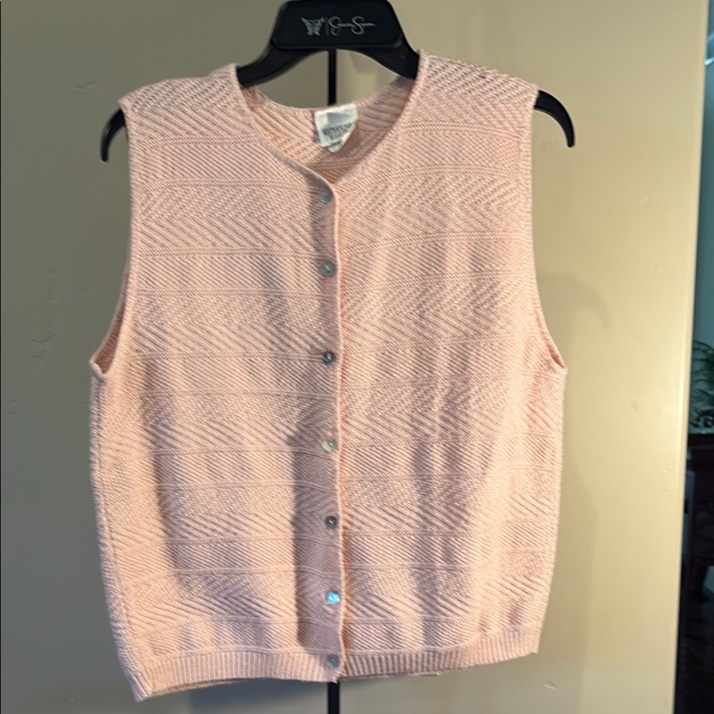 Pink Sleeveless Sweater Vest